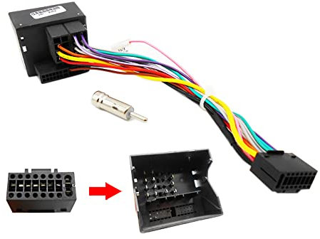 Strpump Car Radio Stereo Power Harness Cable, Retrofit Compatible for Ford Focus MK2, Mondeo MK3, S-max MK1/06-10 Everest/Ranger(Manual AC) with Radio Antenna Adapter, Black