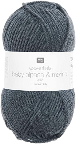 Rico Design Essentials Baby Alpaca & Merino Aran aus Baby Alpakawolle und Merinowolle (09 marine)