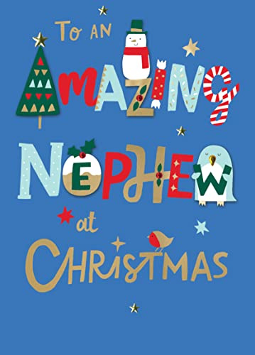 An Amazing Nephew At Christmas Hand-Finished Christmas Card Family Xmas Cards SMF023