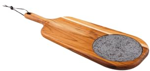 Tramontina Tabla de Madera Teca para Quesos c/Piedra redonda - 48 x 19 cm, Provence FSC®