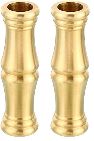 PATIKIL 2Pack 15.5x54mm Solid Messing Lampenfassung für Lampe Dekoration | Schraubgewinde Gedreht Messing Spindeln Schieber Lampe Endstück Rohrkupplung