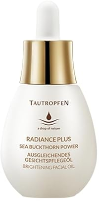 Sanddorn Ausgleichendes Gesichtsöl (5ml) – Feuchtigkeitspflege für ausgeglichene Hautpigmentierung - mit Sanddornöl, Granatapfelkernöl & Vitamin C für alle Hauttypen - TAUTROPFEN Naturkosmetik