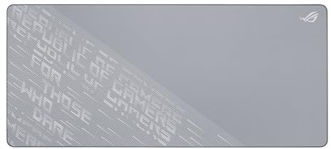 ASUS ROG Scabbard II Arctic Gray XXL Gaming-Mauspad (großes 900x400 mm Mousepad, Wasser-, öl- und staubabweisende Oberfläche, ausfransungssichere, flach genähte Kanten, rutschfeste Gummibasis, Grau)