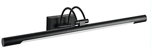 Aplique LED de pared para iluminar cuadros, espejos, murales, 8W tradicional y elegante,tono de luz cálida 3000K, Color Negro, articulado y giratorio. 50cm
