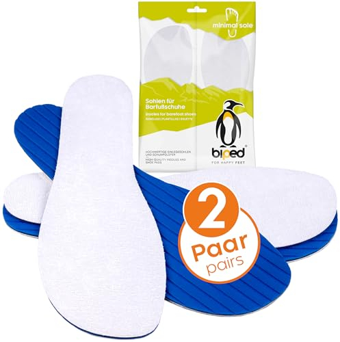 biped minimal sole MANJARIN - 2 Paar Einlegesohlen für Minimal- & Barfußschuhe - Frottee Einlagen aus echter Baumwolle und Aktivkohle - Schuheinlagen für Erwachsene und Kinder(41)
