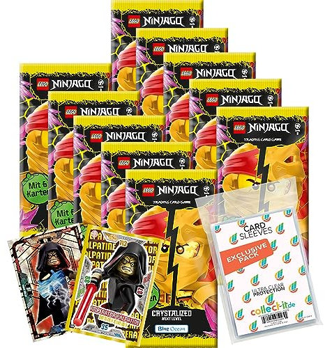 Bundle mit Lego Ninjago Serie 8 Next Level Trading Cards - 10 Booster + Exklusive Collect-it Hüllen