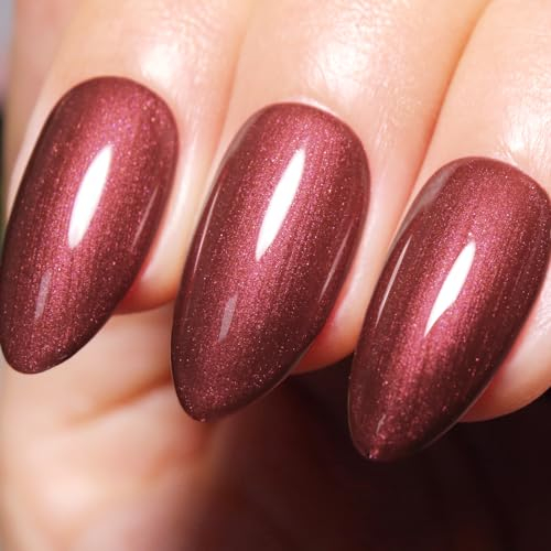 Imtiti Perlen Gel-Nagellack, 15 ML Kupfer Rot Glitzer-Zeichnungs Lack Mit Muschel Schimmernd Meerjungfrauen-Nagel-Gel Zum Aushärten UV LED, Soak Off für Heim-DIY-Nail-Art