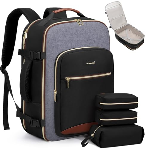 LOVEVOOK Sac à Dos Voyage Cabine Avion 45x36x20 pour Femme Homme - Bagages Valise Easyjet Ryanair - Étanche, pour Ordinateur Portable, Travail, École, Loisir
