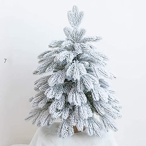 ATHUAH Verschneiter Desktop-Weihnachtsbaum, Weihnachtsbaum mit Sackleinensockel für Schaufenster-Party-Dekoration, Kleiner verschneiter PVC-Waldbaum-D 70 cm / 27,6 Zoll