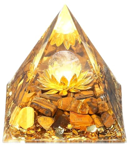 XIANNVXI 2.4 Große Pyramide Tigerauge Stein Edelsteine Kristalle Natürliche Reiki Spirituelle Deko Geschenke für Frauen Männer