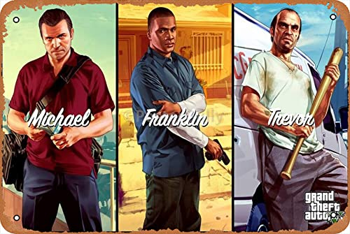 Michael Franklin | GTA 5 Gaming Blechposter 30,5 x 20,3 cm