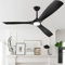 Depuley 60 Modern Ceiling Fan with Lights and Remote, Large Ceiling Fans Noiseless Reversible DC Motor for Patios/Living Room/Study/Gazebo Lighting, Timing, 3 Light Color Changeable-Black