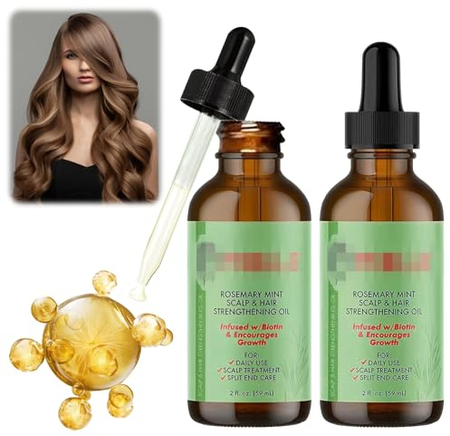 2 Stück Rosmarinöl Haare Rosemary Oil for Hair,Rosmarin Mint Oil,Rosemary Essential Oil Hair Growth,Rosmarinöl für Haare Haarpflegeöl Gegen Haarausfall - 2 x 60ml