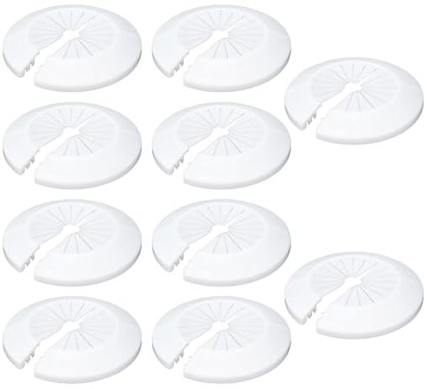 ZXUPOI 10 pcs Embellecedor Radiador Cubre Radiadores Plásticos Blancos de Tubo para Tubos de Calefacción Tuberias de Agua Superior e Inferior Fria y Caliente Tubos de Gas