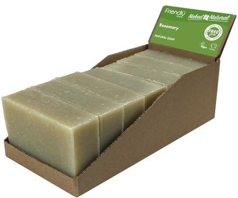 Friendly Soap - Naked & Natural Soothing & Relaxing Rosemary (7 x 95g), Plant-Based, Cruelty-Free, Made By Hand, No Preservatives or Sulphates, Recyclable, Sustainable, Environmentally Friendly