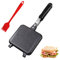 WIYETY Aluminium Doppelseitige Bratpfanne, Quadratische Sandwichmaker mit Antihaftbeschichtung & Hitzebeständigem Griff, Abnehmbar Pfannkuchenpfanne mit Verriegelungsgriff, für Küche, Camping