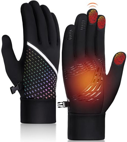 Warme Winterhandschuhe Thermo Laufhandschuhe Winddicht - Touchscreen Radsporthandschuhe Herren Handschuhe Rutschfest UltraLight Sporthandschuhe Damen mit Fleece-Futter zum Wandern Fahren Klettern