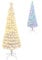 COSTWAY 5FT/6FT Pre-Lit Fiber Optic Christmas Tree, Slim Pencil Xmas Tree with LED Lights, Treetop Star, 7 Lighting Modes, 4-Level Speed and Remote Control, Xmas Holiday Decor for Office Home (6FT)