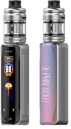 Smok X Priv Solo Vaping Kit, Most Portable Sub Ohm Device, 0.96 inch Smart Touch Screen, Powered by Single I8650 Battery (Not Included), 2mL, E Cigarettes, E Cig, Smok Vaping, No Nicotine (Purple)