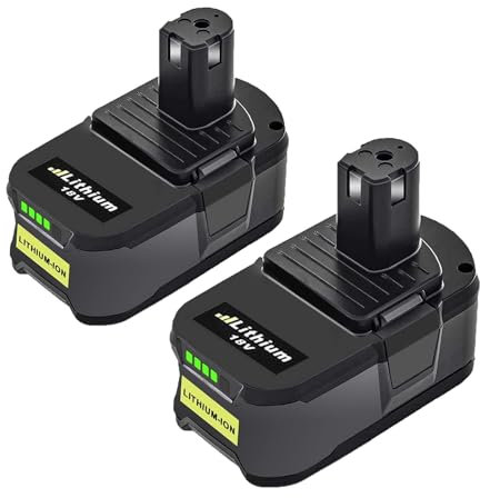 2X 18V 6,0Ah/6000mAh Batterie de Remplacement pour Ryobi One+ RB18L50 RB18L40 RB18L25 P108 P107 P122 P104 P105 P102 P103 avec Indicateur LED
