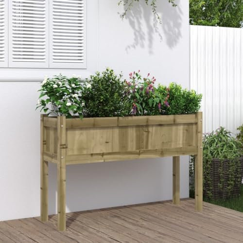 Prato & Giardino, Giardinaggio, Vasi & FioriereGiardino Fioriera con Gambe 110x31x70 cm Legno Impregnato Pino