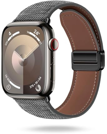 ONEFLOW Denim Loop kompatibel mit Apple Watch, Armband aus Jeans Stoff, Ersatzarmband in Demin Design, Textil iWatch Armbänder Damen Herren Ersatz Watch Band Magnetisch