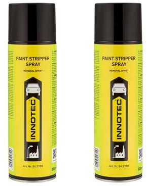 2 Stück Innotec Abbeizspray Paint Stripper Spray - Hochwirksamer Lack Entferner für Holz, Metall, Stein und Beton - Einfache Anwendung - Abbeizer Lackentferner - Graffiti Entferner - Entlacker