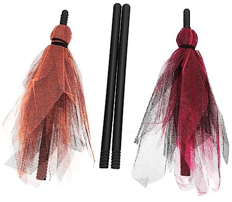 ibasenice 2piezas Escoba De Para Halloween De Decoración Accesorios De Cosplay De Brujas y Para Temáticos y De Halloween