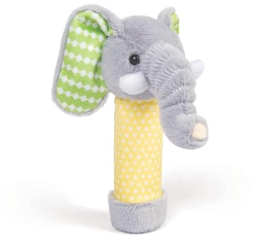BigJigs Plüsch Rassel Elefant Babyspielzeug Mehrfarbig