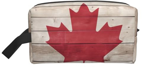 Aufbewahrungstasche mit Kanada-Flagge, Kulturbeutel, Kosmetiktasche, Schreibwaren-Tasche, Reisetasche, tägliche Aufbewahrungstasche, weiß, Einheitsgröße