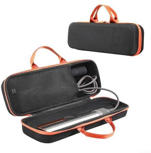 Gdfnmogo Custodia rigida per Dyson Airstrait HT01, borsa da viaggio in materiale EVA, chiusura sicura, tasca interna in rete, organizer compatto (arancione)