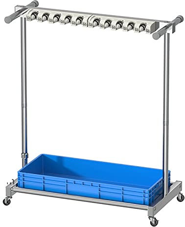 Mop and Broom Holder with Umbrella Stand 10 Slot Movable Commercial Mop Rack for Garden Garage nizer Cleaning Tool Tower Cart Storage with Drain Rack for Wet Mops