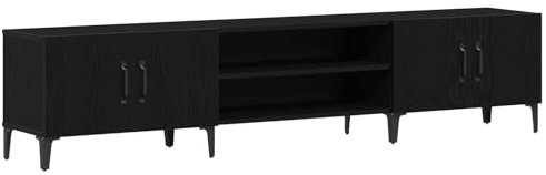 vidaXL Meuble TV Noir Chêne 180x31,5x40 cm Bois d'ingénierie