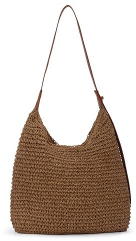 HomKuch Borse a tracolla di paglia donne chic Crossbody Borsa di paglia di spiaggia estiva per i viaggi di vacanza