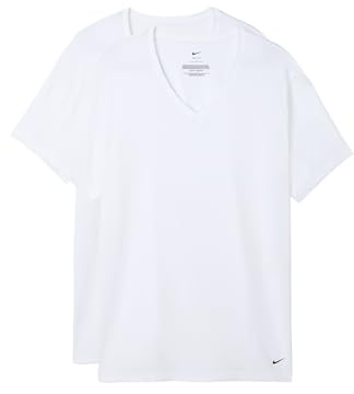 Nike Men's All Day Cotton Stretch S/S V Neck 2pk Undershirts
