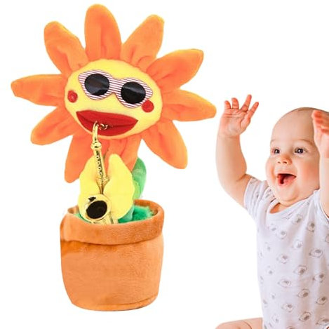 Toy De Girasol De Baile - Cantando Peluche, Repetidor De Iluminación | Juguete De Girasol De Conversación Brillante Con Saxofón, 200 Canciones Peluches Musicales Para Niños Pequeños, Favores De Fiesta