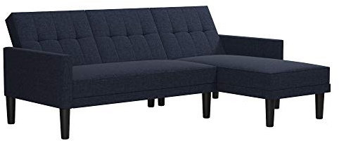 Haven Sofa Bed in Linen Blue – Modern Convertible Sofa Bed, 211 × 140 × 80 cm (W x D x H)