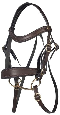 HKM Hobby Horsing Trense Basic - für Steckenpferd - inklusive Zügel, Stirnriemen und Gebiss - braun