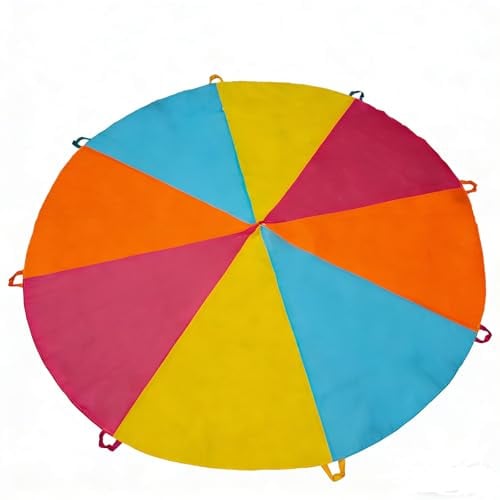 SYVOFOX 6FT Parachute Kids, Play Parachute Toy for kids with Handles | Rainbow Toddler Parachute, Outdoor Indoor Children Garden Park Toy, Play Equipment Lawn Games Picnic Mat