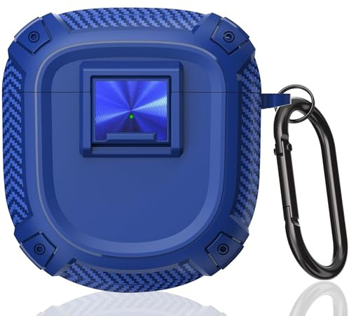 QC Ultra Hülle mit Schloss, stoßfeste Schutzhülle, kompatibel mit Bose QuietComfort Ultra Earbuds(2023)/Bose QuietComfort Earbuds II (2022) Case Cover mit Sicherheitsverschluss und Karabiner (Blau)