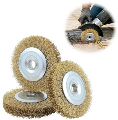 3 pcs RAC814 Replacement Wire Brush 115mm Compatible with Ryobi | Compatible with Most Bench Grinders & Drill Presses, 16mm Arbor Hole, Rust Removal & Surface Prep