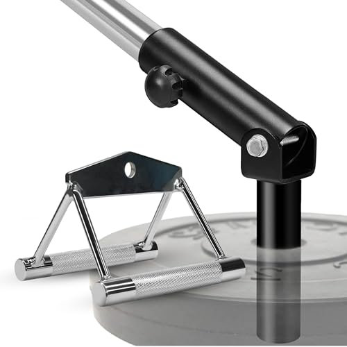 Yes4All YLTL Combo T-Bar Rudereinsatz Landmine & sitzende Reihe, Doppel-D-Griff für Kabelbefestigung, Doppel-D-Reihengriff (Chrom)