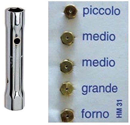5 CHIAVE A TUBO 6/7+ UGELLI GAS BOMBOLA GPL CUCINE GAS WHITE ZOPPAS 2 MEDI