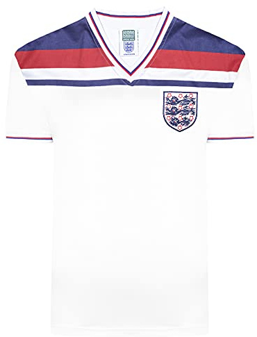 Score Draw England 1982 World Cup Finals Retro Shirt White XXX-Large Cotton/Polyester