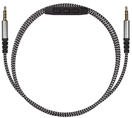 kwmobile Câble Compatible avec Casque - Câble de Rechange 3.5mm pour Casque Audio avec Micro et Contrôle Volume