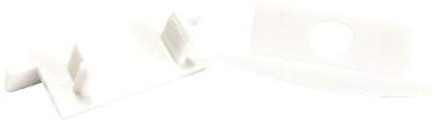 2x Endkappen Weiss fuer das Aluprofil Rhein eins ohne und eins mit Bohrung fuer das LED-Kabel | Zubehör für LED-Aluminiumprofile