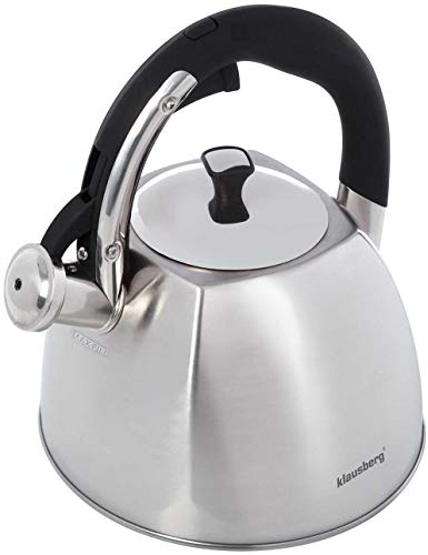 2.2L Flötenkessel Wasserkessel Kessel Teekessel Edelstahl Inox Satin KLAUSBERG KB-7409
