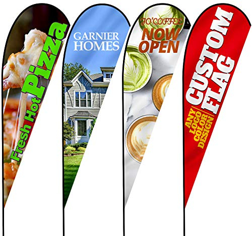 Anley benutzerdefinierte Werbung Teardrop Flagge 3,5 X 10 Ft doppelseitig - drucken Sie Ihr eigenes Logo/Design/Worte - Indoor & Outdoor Werbebanner Fahnen