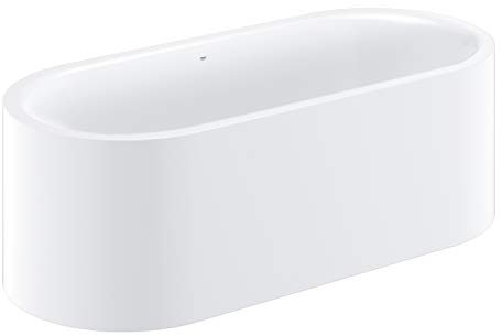 GROHE Badewanne Freistehende Badewanne Edelstahl mit Überlauf, Serie Essence, 180 x 80 x 57,5 cm, alpinweiß (Referenz: 39729000)