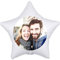 Personalisierter Foto-Ballon Stern 40cm zum selbst gestalten als Geschenkidee und Überraschung heliumgefüllt Weiß